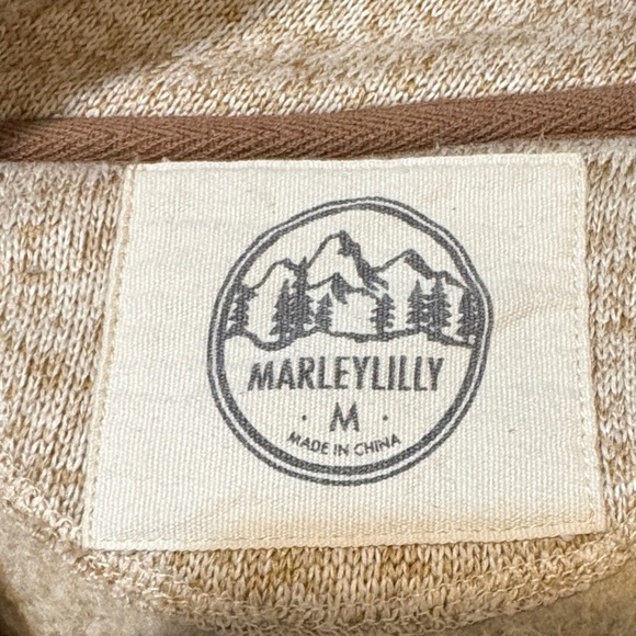 Marleylilly Sherpa Women's Pullover Lt. Brown Gold Snaps Size Medium - Picture 6 of 11